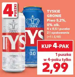 Kaufland Tyskie Gronie Piwo 5,2%, 0% alk. 4 x 0,5 l puszka 2 l opakowanie oferta