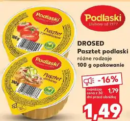 Kaufland DROSED Pasztet podlaski różne rodzaje 100 g opakowanie oferta