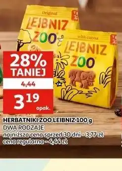Auchan Herbatniki Zoo Leibniz 100 g dwa rodzaje oferta