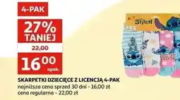 Auchan SKARPETKI DZIECIĘCE Z LICENCJĄ 4-PAK oferta