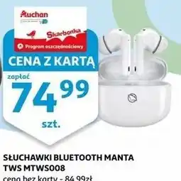 Auchan Słuchawki Bluetooth Manta TWS MTWS008 oferta