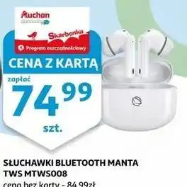 Auchan Słuchawki Bluetooth Manta TWS MTWS008 oferta