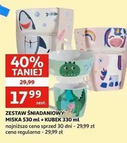 Auchan ZESTAW ŚNIADANIOWY: MISKA 530 ml + KUBEK 330 ml oferta
