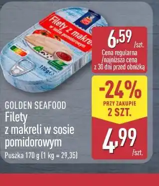 ALDI GOLDEN SEAFOOD Filety z makreli w sosie pomidorowym oferta