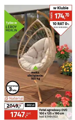 Leroy Merlin Fotel ogrodowy Naterial oferta