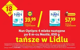 Lidl Mleko następne po 6m-cu Nan Optipro 4 Nestlé oferta