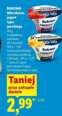 Lidl Jogurt typu greckiego Bakoma Mikrobiom waniliowy oferta