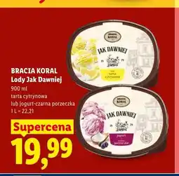 Lidl Lody Jak Dawniej BRACIA KORAL jogurt-czarna porzeczka oferta