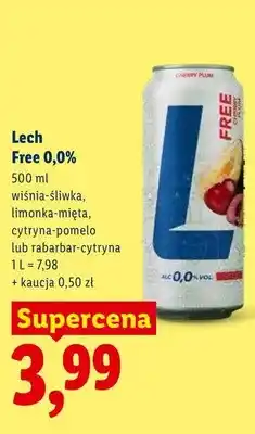 Lidl Piwo bezalkoholowe Lech Free 0,0% rabarbar-cytryna oferta
