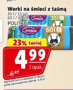 Prim Market Worki na śmieci z taśmą Gosia 60l 10szt oferta