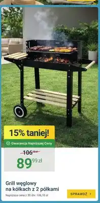 ERLI Grill węglowy na kółkach z 2 półkami oferta