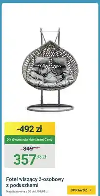 ERLI Fotel wiszący 2-osobowy z poduszkami oferta