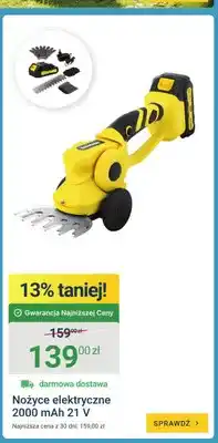 ERLI Nożyce elektryczne 2000mAh 21V oferta