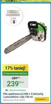 ERLI Piła spalinowa MIDORI 6,2 KM + 2 łańcuchy, 2 prowadnice i olej 100ml oferta