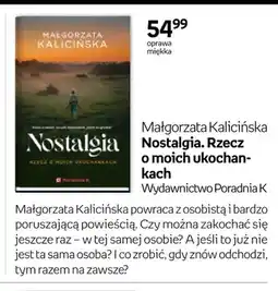 Empik Książka Nostalgia. Rzecz o moich ukochankach Małgorzata Kalicińska oprawa miękka oferta