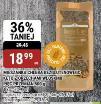 Mieszanka chleba bezglutenowego keto z orzechami włoskimi pięć przemian