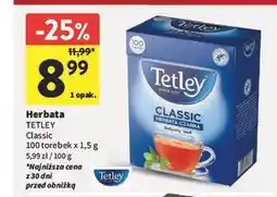 Intermarche TETLEY Classic 100 torebek x 1,5 g oferta