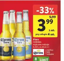Intermarche Piwo CORONA wybrane rodzaje oferta
