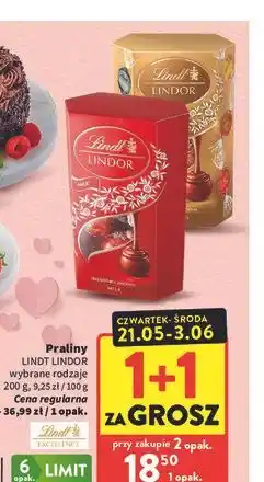 Intermarche Praliny LINDT LINDOR wybrane rodzaje oferta