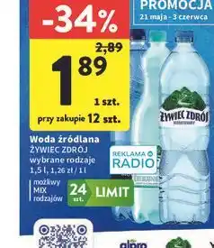 Intermarche Woda źródlana wybrane rodzaje oferta
