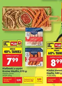 Biedronka Kiełbaski z szynki Kraina Wędlin śląskie oferta
