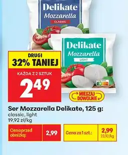 Biedronka Ser Mozzarella Delikate light oferta