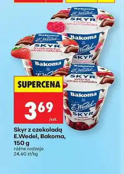 Biedronka Skyr z czekoladą E.Wedel Bakoma truskawka stracciatella oferta