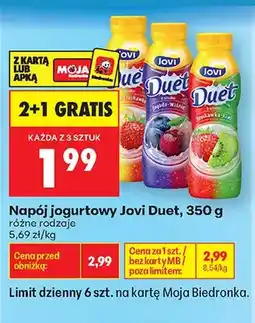 Biedronka Napój jogurtowy Jovi Duet truskawka oferta