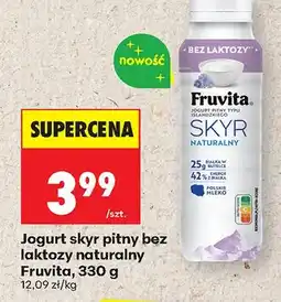 Biedronka Jogurt skyr pitny bez laktozy naturalny Fruvita oferta