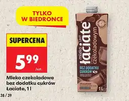 Biedronka Mleko czekoladowe bez dodatku cukrów Łaciate oferta