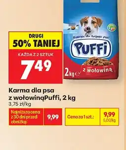 Biedronka Karma dla psa z wołowiną Puffi oferta
