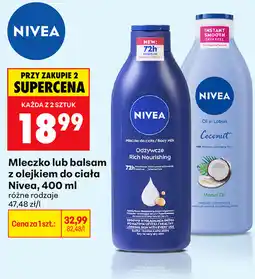 Biedronka Mleczko lub balsam z olejkiem do ciała Nivea oferta