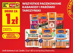 Biedronka Wszystkie paczkowane kabanosy i parówki Tarczyński oferta
