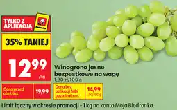 Biedronka Winogrono jasne bezpestkowe na wagę oferta