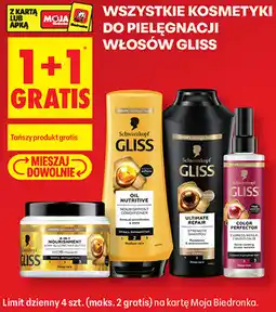 Biedronka WSZYSTKIE KOSMETYKI DO PIELĘGNACJI WŁOSÓW GLISS oferta