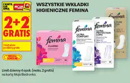 Biedronka WSZYSTKIE WKŁADKI HIGIENICZNE FEMINA oferta