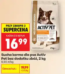 Biedronka Sucha karma dla psa Activ Pet bez dodatku zbóż oferta