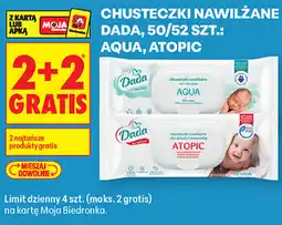 Biedronka CHUSTECZKI NAWILŻANE DADA, 50/52 SZT.: AQUA, ATOPIC oferta