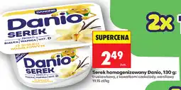 Biedronka Serek homogenizowany Danio, 130 g: truskawkowy, z kawałkami czekolady, waniliowy oferta