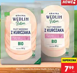 Biedronka Filet z kurczaka bio Kraina Wędlin Nature, 80 g: pieczony, wędzony oferta