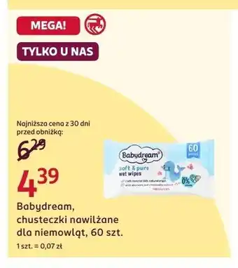 Rossmann Chusteczki nawilżane dla niemowląt Babydream oferta