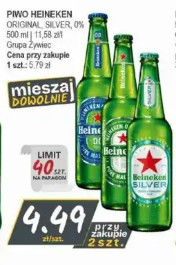 Słoneczko Piwo heineken original, silver, 0% oferta