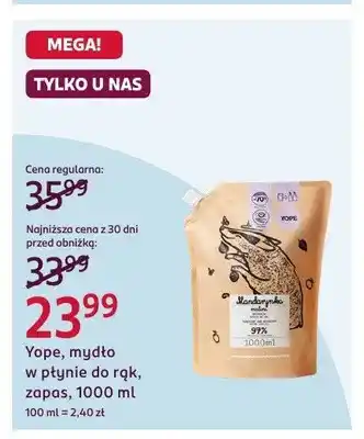 Rossmann Mydło w płynie do rąk zapas Yope oferta