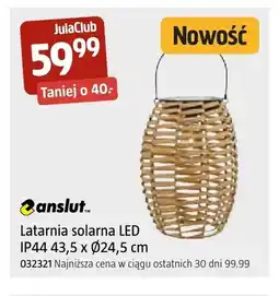 Jula Latarnia solarna LED anslut IP44 43,5xØ24,5cm oferta
