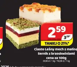 Delfin Ciasto Leśny mech z maliną, Sernik z brzoskwiniami oferta