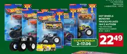 Stokrotka Market HOT WHEELS MONSTER TRUCKS POJAZD 1:64 Z AUTKIEM oferta