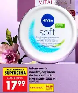 Biedronka Intensywnie nawilżający krem do twarzy i ciała NIVEA Soft, 300 ml oferta
