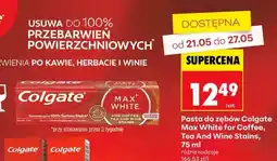 Biedronka Pasta do zębów Colgate Max White for Coffee, Tea And Wine Stains, 75 ml oferta