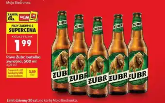Biedronka Piwo Żubr, butelka zwrotna, 500 ml oferta