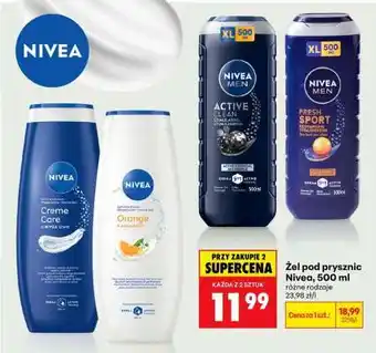 Biedronka Żel pod prysznic NIVEA 500 ml oferta